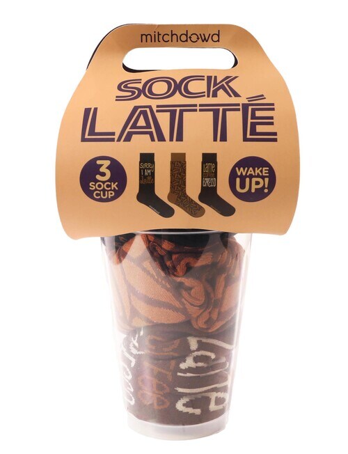 Mitch Dowd Latte Cotton-blend Crew Sock, 3-Pack, Brown product photo