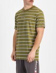 Champion Stripe Tee, Olive Green, White & Ground Green product photo View 02 S