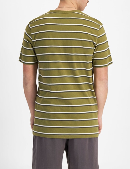 Champion Stripe Tee, Olive Green, White & Ground Green product photo View 03 L