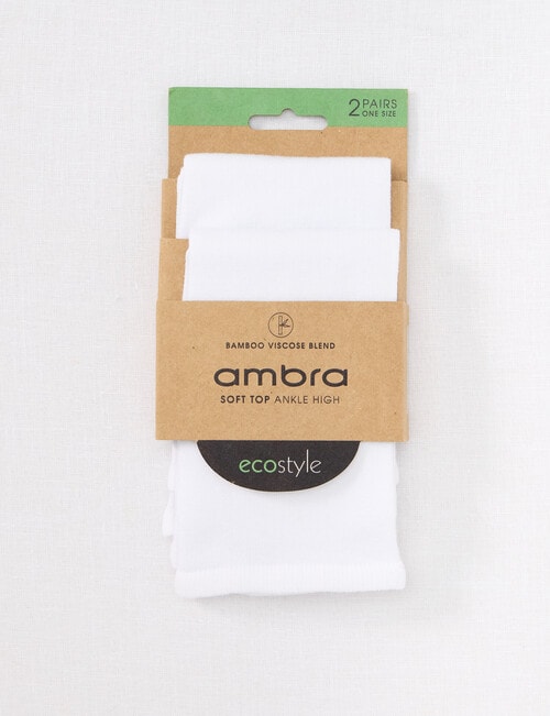 Ambra Bamboo SoftTop Light Anklet Hi, 2-Pack, White product photo