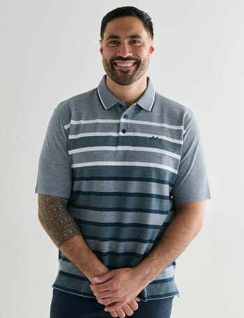 Logan Giffard Pique Short Sleeve Polo Shirt, Navy product photo