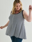 Bodycode Curve Swing Stripe Tank Top, Blue & White product photo