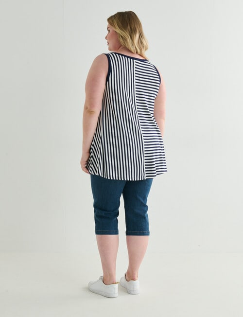 Bodycode Curve Swing Stripe Tank Top, Blue & White product photo View 02 L