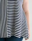 Bodycode Curve Swing Stripe Tank Top, Blue & White product photo View 04 S