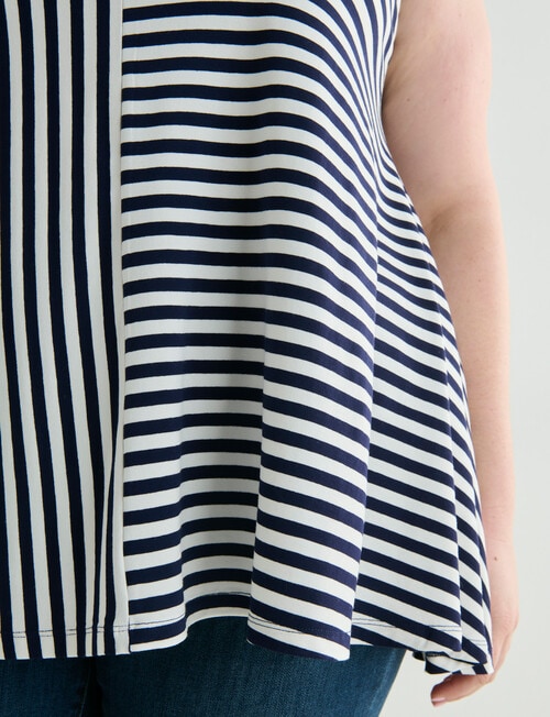 Bodycode Curve Swing Stripe Tank Top, Blue & White product photo View 04 L