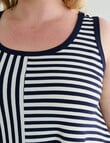 Bodycode Curve Swing Stripe Tank Top, Blue & White product photo View 05 S