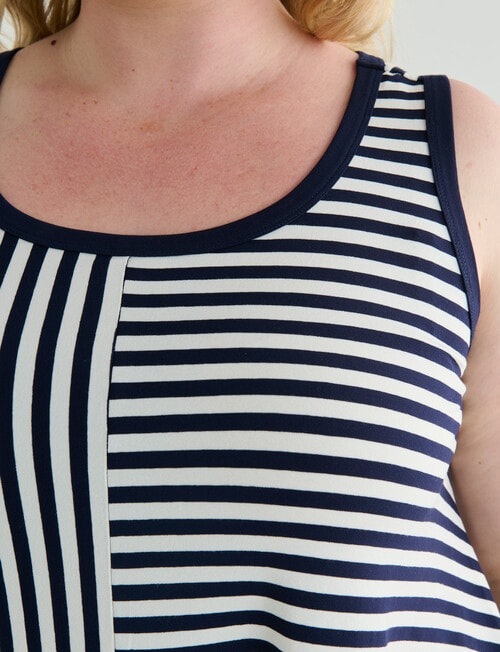 Bodycode Curve Swing Stripe Tank Top, Blue & White product photo View 05 L