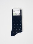Mazzoni Comfort Top Spot Dress Sock, Navy & Sage product photo View 02 S