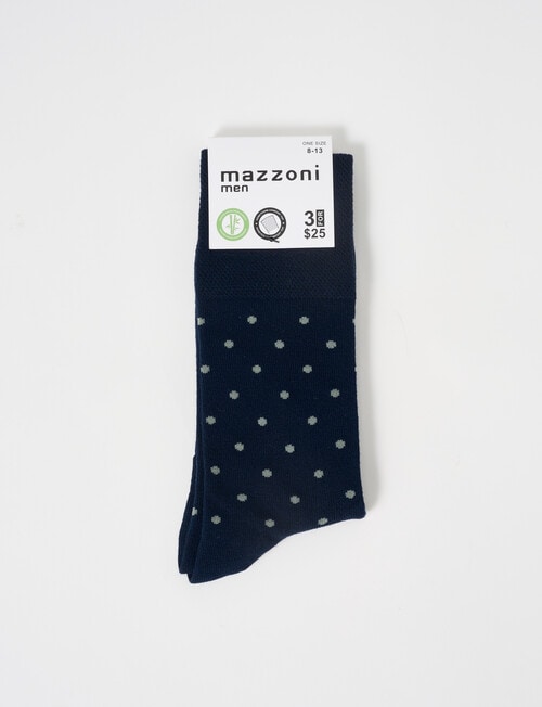 Mazzoni Comfort Top Spot Dress Sock, Navy & Sage product photo View 02 L