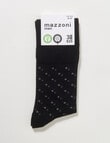 Mazzoni Spot Comfort Top Bamboo-Blend Dress Sock, Black & Grey product photo View 02 S