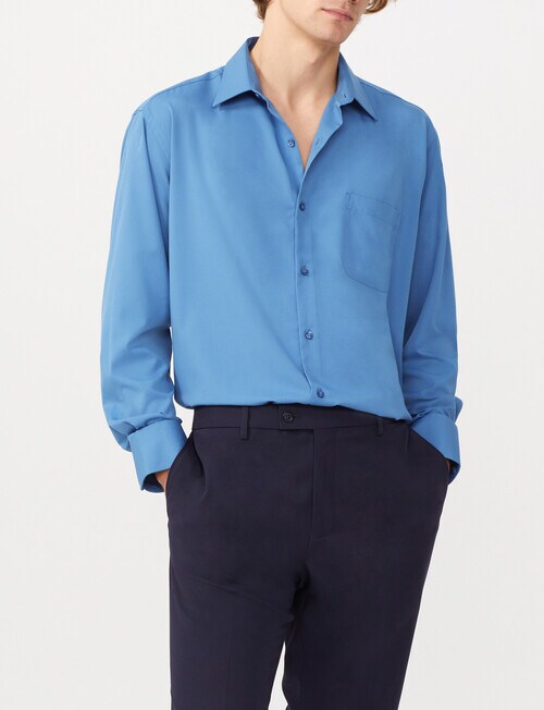 Van Heusen Classic Fit Plain Twill Shirt, Blue product photo