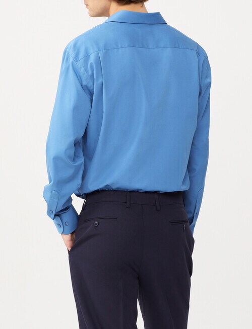 Van Heusen Classic Fit Plain Twill Shirt, Blue product photo View 02 L