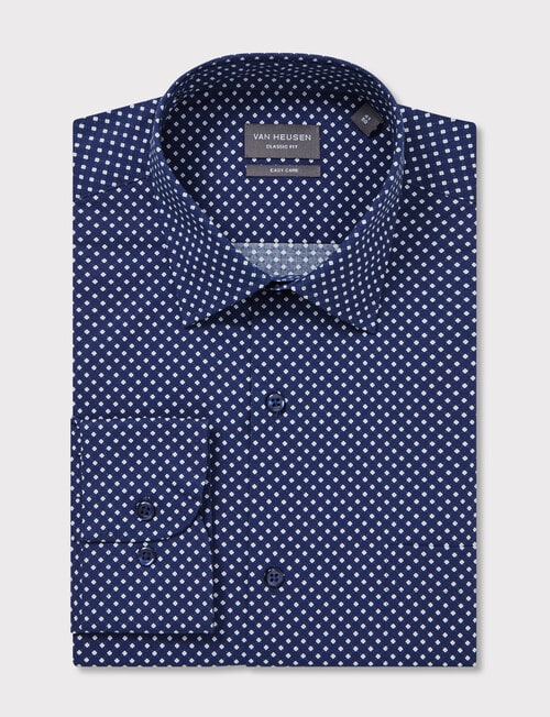 Van Heusen Classic Fit Diamond Print Shirt, Navy product photo View 04 L