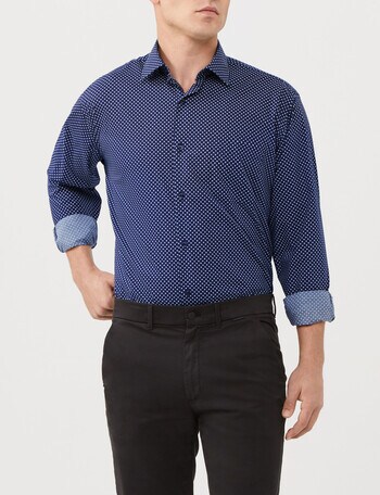 Van Heusen Classic Fit Diamond Print Shirt, Navy product photo