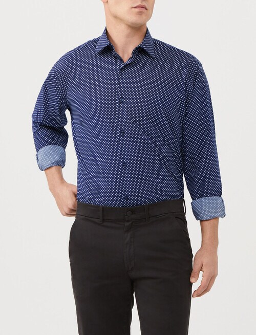 Van Heusen Classic Fit Diamond Print Shirt, Navy product photo