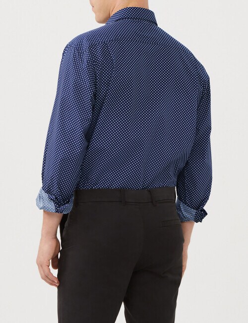 Van Heusen Classic Fit Diamond Print Shirt, Navy product photo View 02 L