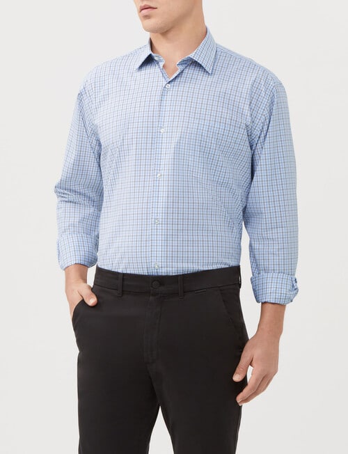 Van Heusen Classic Fit Gingham Check Shirt, Sky product photo View 03 L