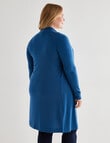 North South Merino Longline Cardigan, Peacock product photo View 02 S