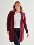 North South Merino Longline Cardigan, Ruby Marle product photo