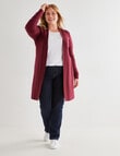 North South Merino Longline Cardigan, Ruby Marle product photo View 03 S