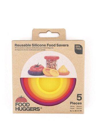 Food Hugger Reusale Silicone Food Savers, Set of 5 product photo