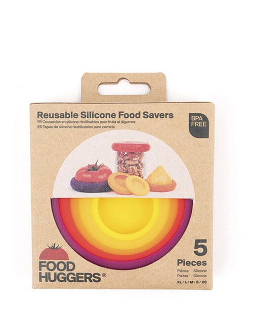 Food Hugger Reusale Silicone Food Savers, Set of 5 product photo