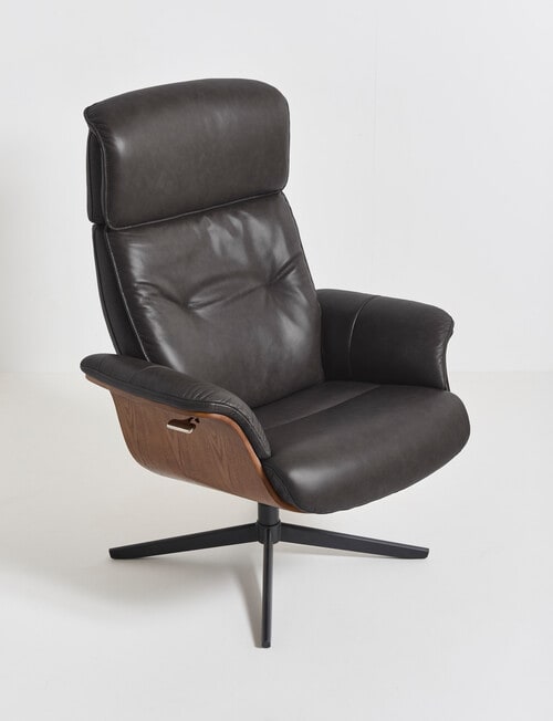 LUCA Furniture Jackson Leather Swivel Recliner Chair, Ash product photo
