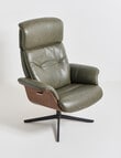 LUCA Furniture Jackson Leather Swivel Recliner Chair, Green product photo