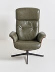 LUCA Furniture Jackson Leather Swivel Recliner Chair, Green product photo View 02 S