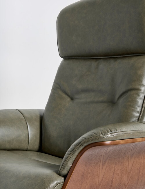 LUCA Furniture Jackson Leather Swivel Recliner Chair, Green product photo View 04 L