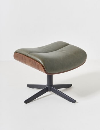 LUCA Furniture Jackson Leather Footstool, Green product photo