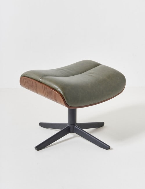 LUCA Furniture Jackson Leather Footstool, Green product photo