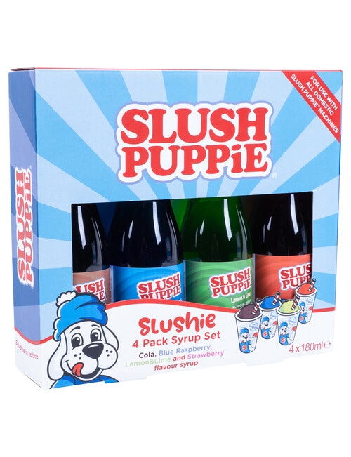 Slush Puppie Syrups, 4-Pack, Cola, Blue Raspberry, Lemon/Lime & Strawberry product photo View 02 L