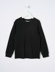 Mac & Ellie Waffle Long Sleeve Tee, Black product photo
