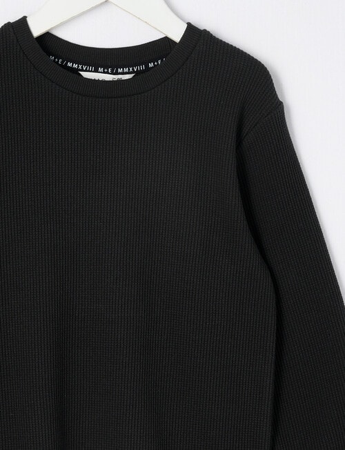Mac & Ellie Waffle Long Sleeve Tee, Black product photo View 02 L
