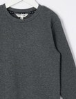 Mac & Ellie Waffle Long Sleeve Tee, Charcoal Marle product photo View 02 S
