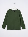 Mac & Ellie Waffle Long Sleeve Tee, Olive product photo