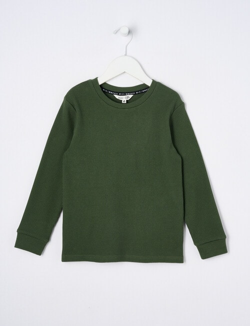 Mac & Ellie Waffle Long Sleeve Tee, Olive product photo