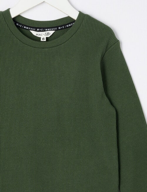 Mac & Ellie Waffle Long Sleeve Tee, Olive product photo View 02 L