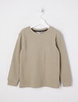 Mac & Ellie Long Waffle Tee, Stone product photo
