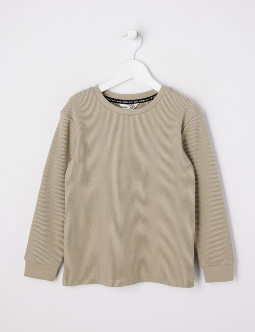 Mac & Ellie Long Waffle Tee, Stone product photo