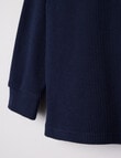 Mac & Ellie Waffle Long Sleeve Tee, Navy product photo View 02 S