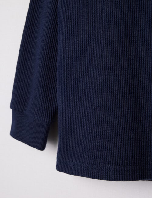 Mac & Ellie Waffle Long Sleeve Tee, Navy product photo View 02 L