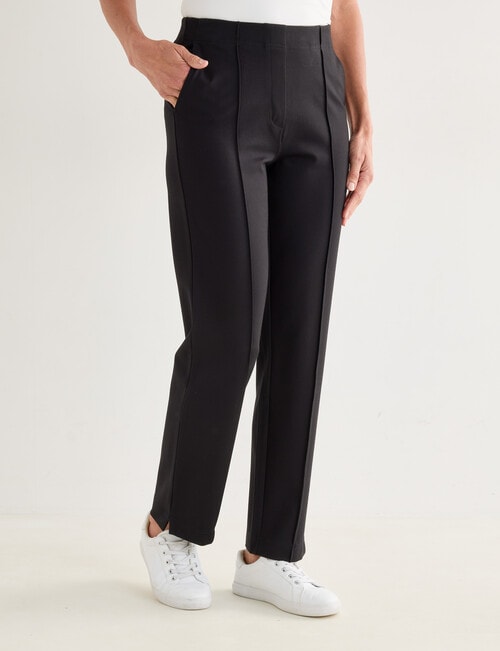 Ella J Ponte Straight Leg Pant, Black product photo