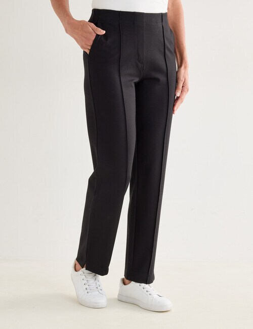 Ella J Ponte Straight Leg Pant, Black product photo