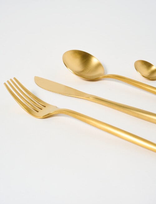 Amy Piper Austen Cutlery Set, 16-Pieces, Gold Tone product photo View 03 L