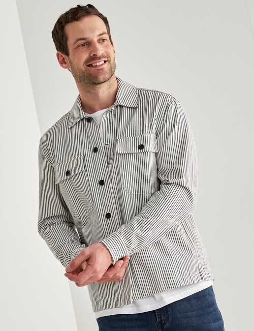 Gasoline Railway Stripe Jacket, White product photo View 04 L