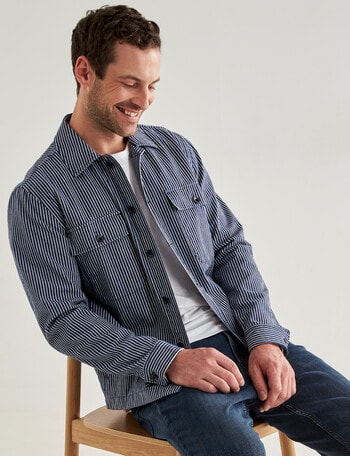 Gasoline Railway Stripe Jacket, Slate product photo