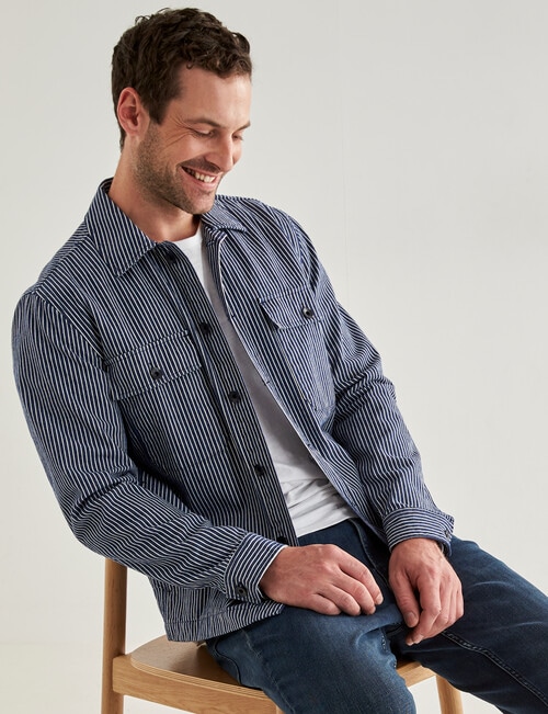 Gasoline Railway Stripe Jacket, Slate product photo