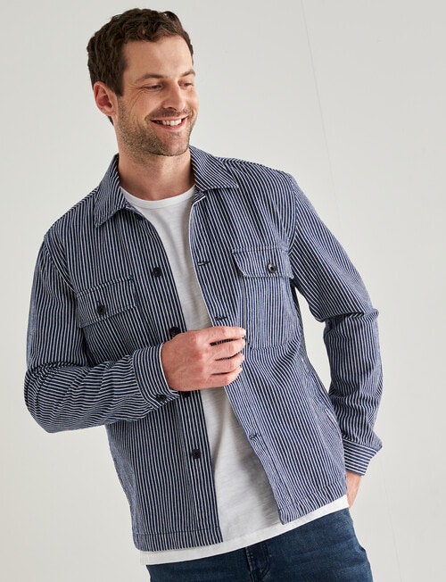 Gasoline Railway Stripe Jacket, Slate product photo View 05 L